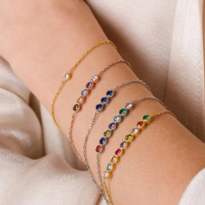 Dainty Birthstone Chain Bracelet