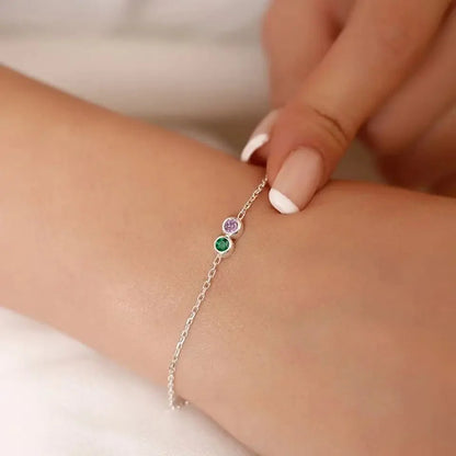 Dainty Birthstone Chain Bracelet