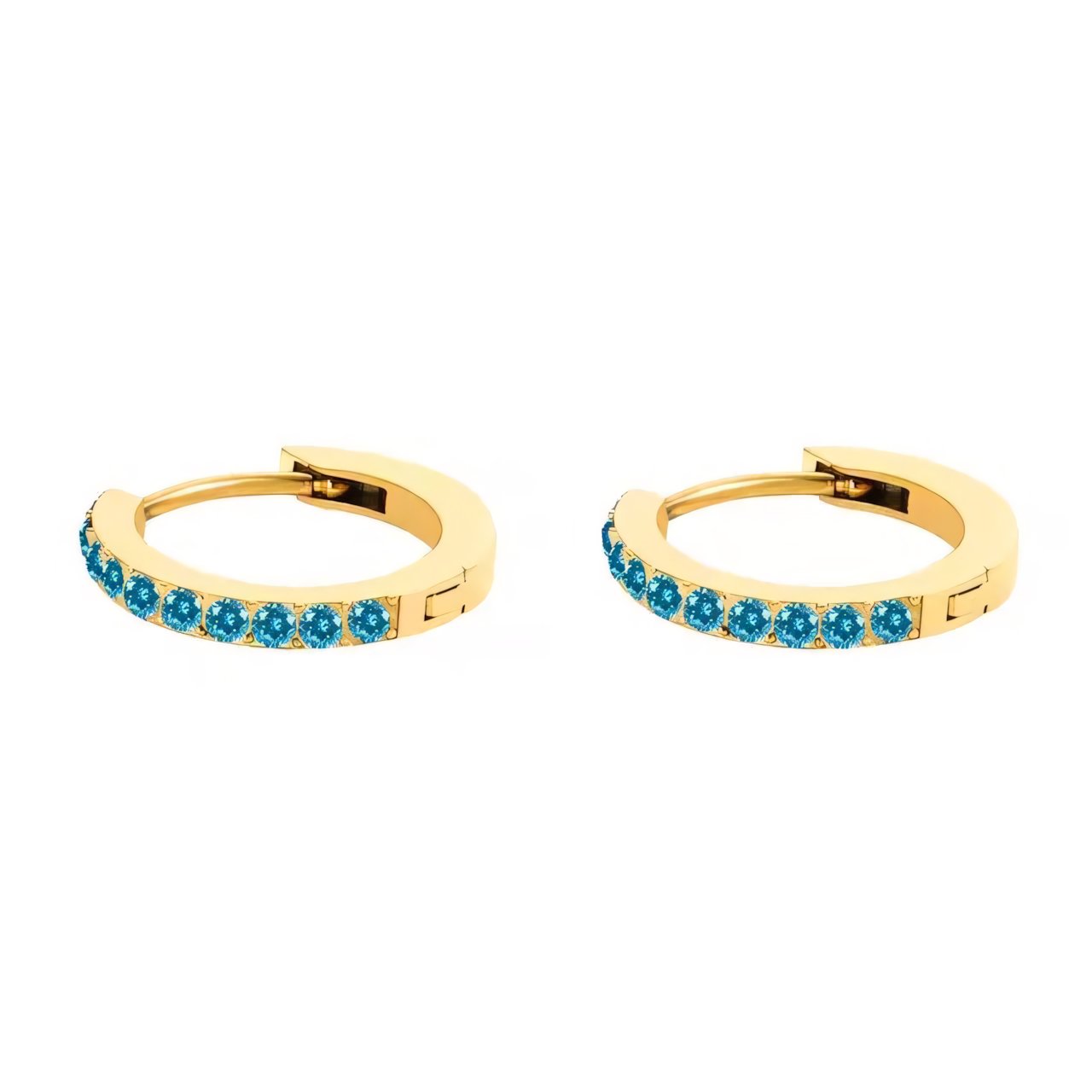 Dainty Birthstone Hoop Huggie Earrings