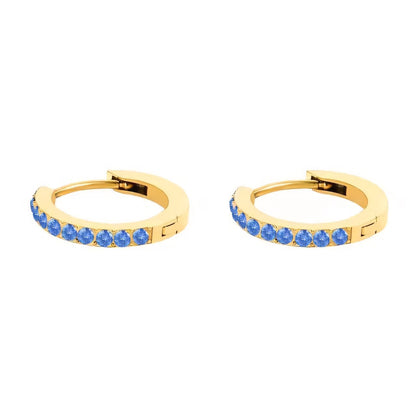 Dainty Birthstone Hoop Huggie Earrings