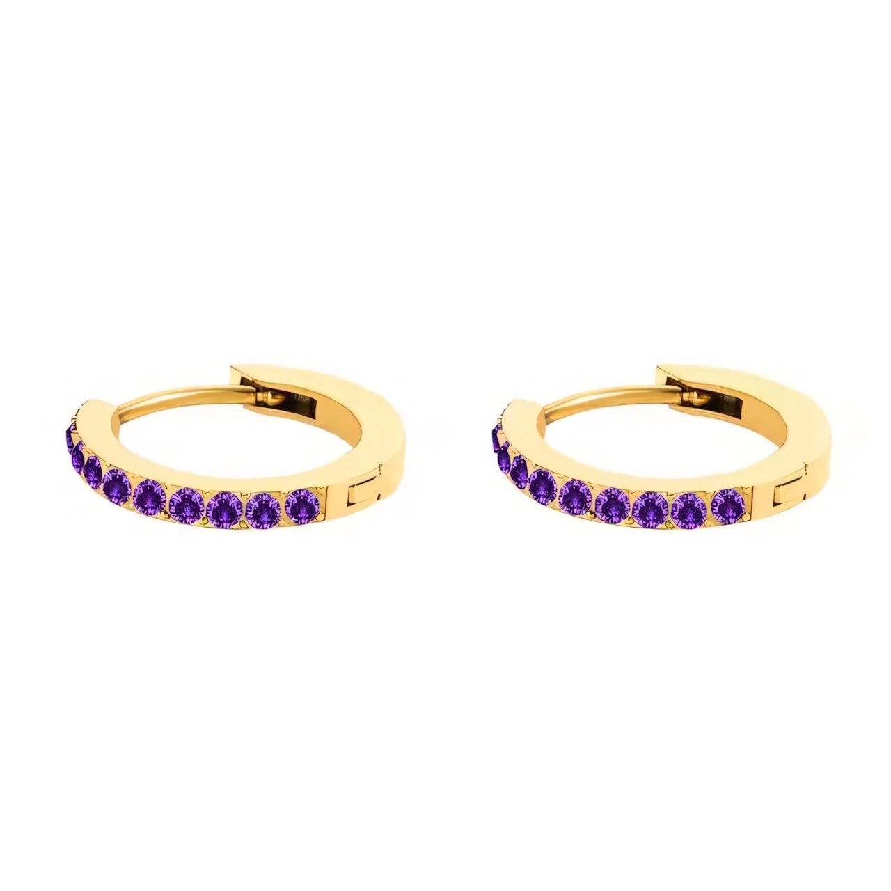 Dainty Birthstone Hoop Huggie Earrings