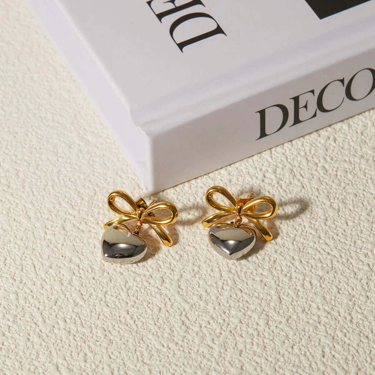 Dainty Bow Heart Earrings