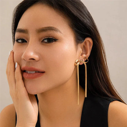Dainty Bow Tassel Earrings