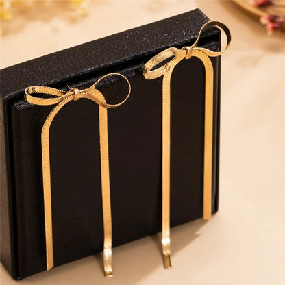 Dainty Bow Tassel Earrings