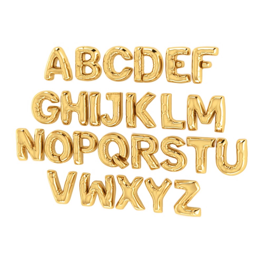 Bubble Letter Initial Necklace