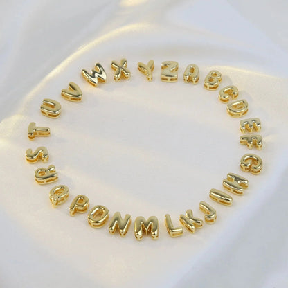 Dainty Bubble Letter Name Necklace