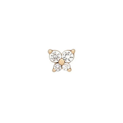 Dainty Butterfly Birthstone Stud Earring