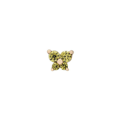 Dainty Butterfly Birthstone Stud Earring