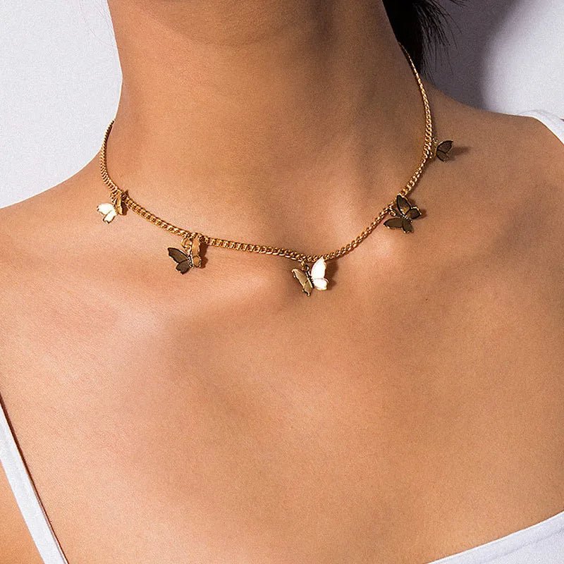 Dainty Butterfly Choker Necklace