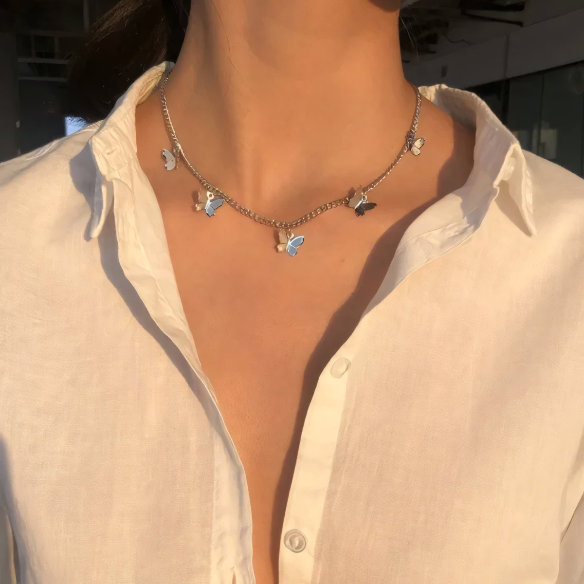 Dainty Butterfly Choker Necklace