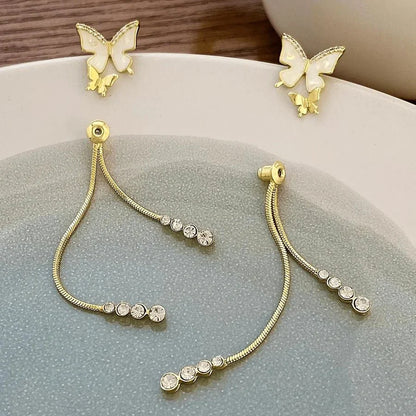 Dainty Butterfly Dangle Earrings