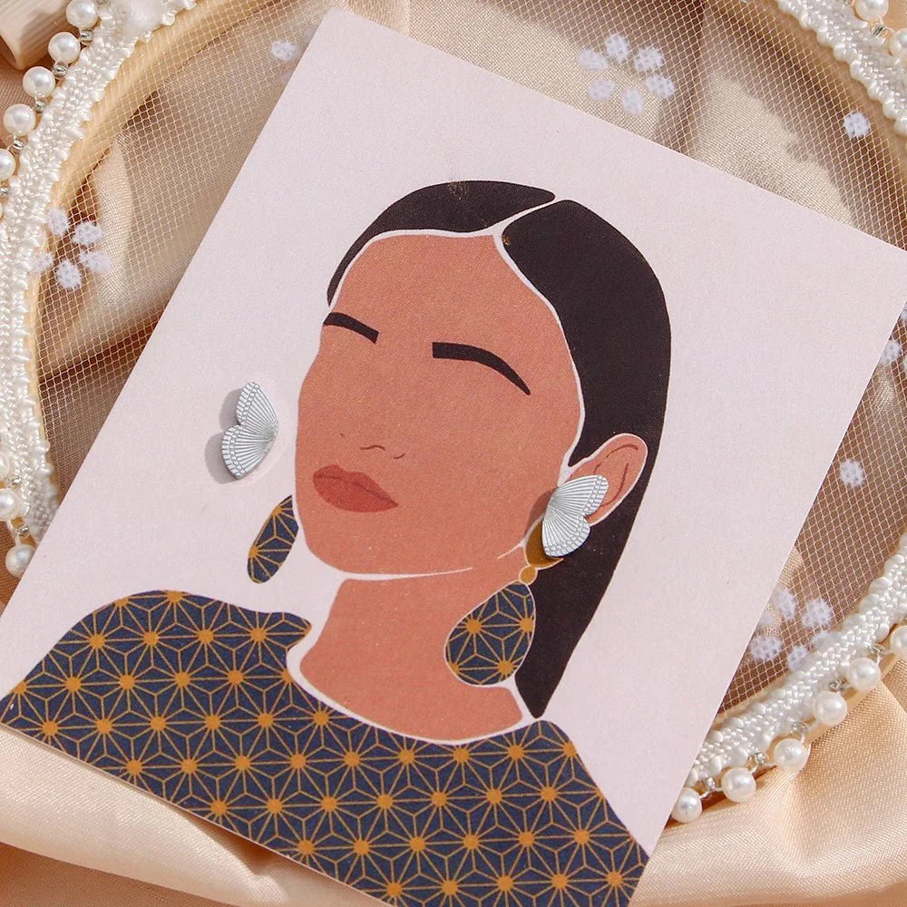 Dainty Butterfly Wings Stud Earrings