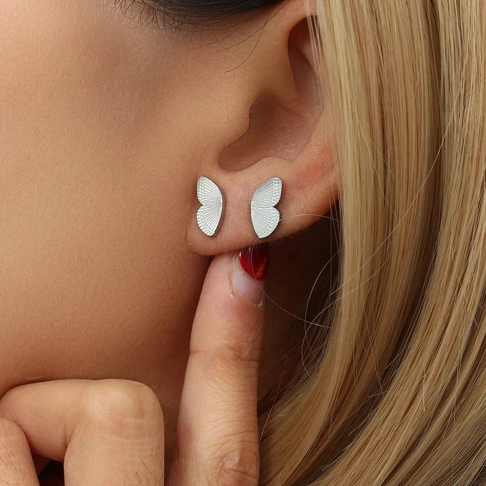 Dainty Butterfly Wings Stud Earrings
