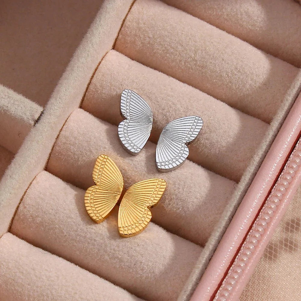Dainty Butterfly Wings Stud Earrings