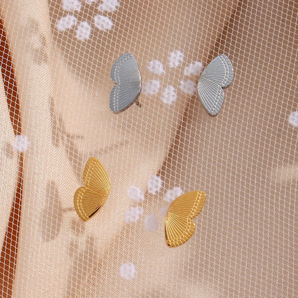 Dainty Butterfly Wings Stud Earrings