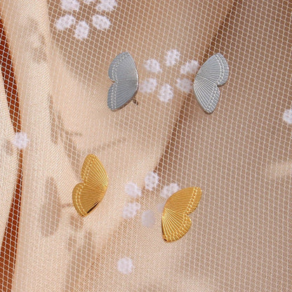 Dainty Butterfly Wings Stud Earrings