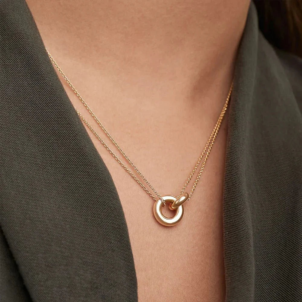 Dainty Circular Layered Love Necklace