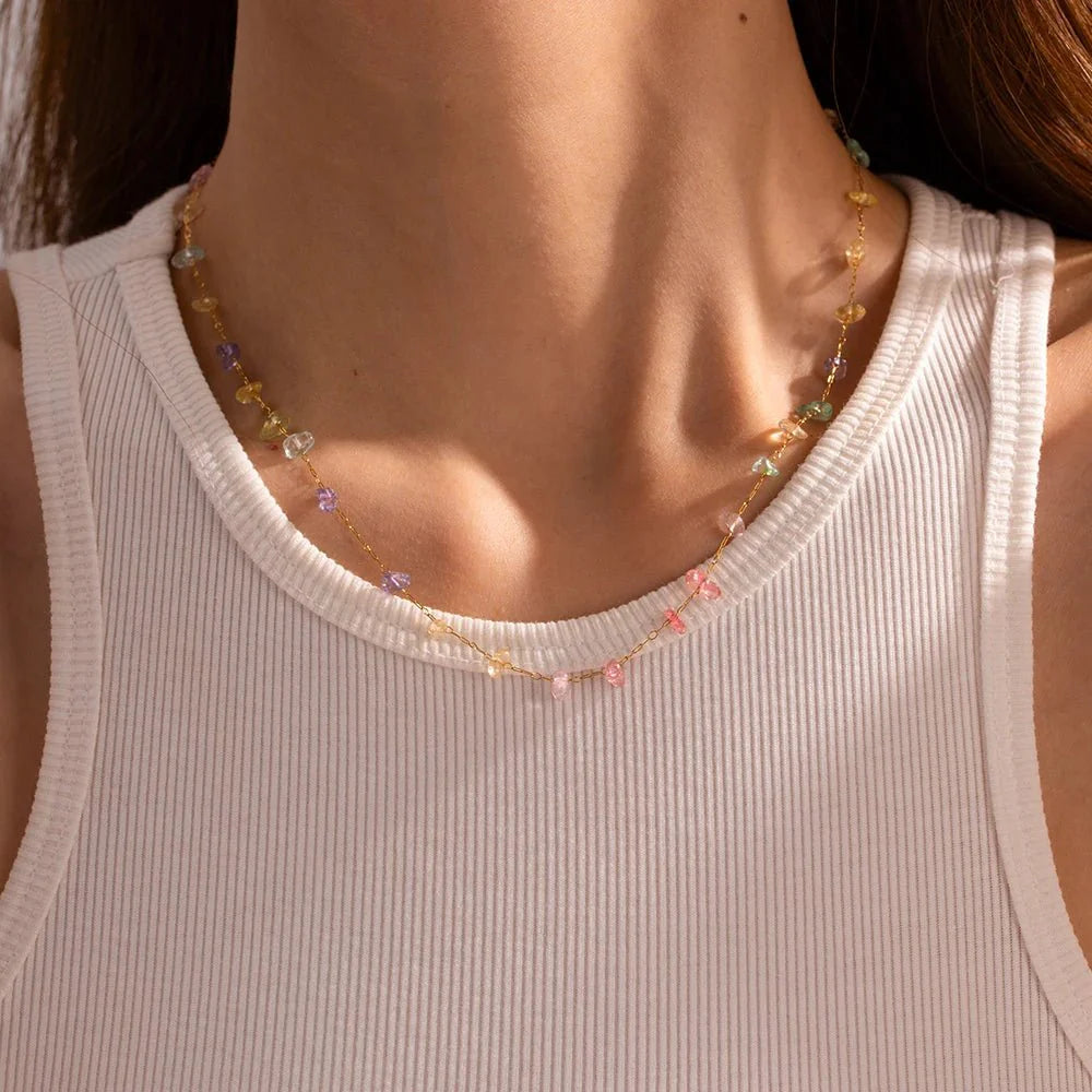 Dainty Crystal Bracelet and Necklace Set