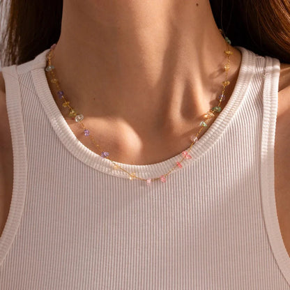 Dainty Crystal Bracelet and Necklace Set