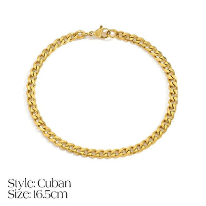 Dainty Cuban Figaro Chain Letter Initial Bracelet