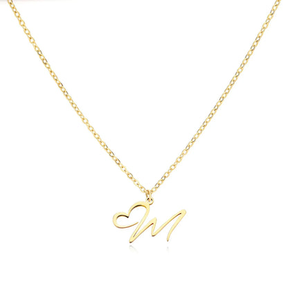 Dainty Heart Letter Initial Necklace