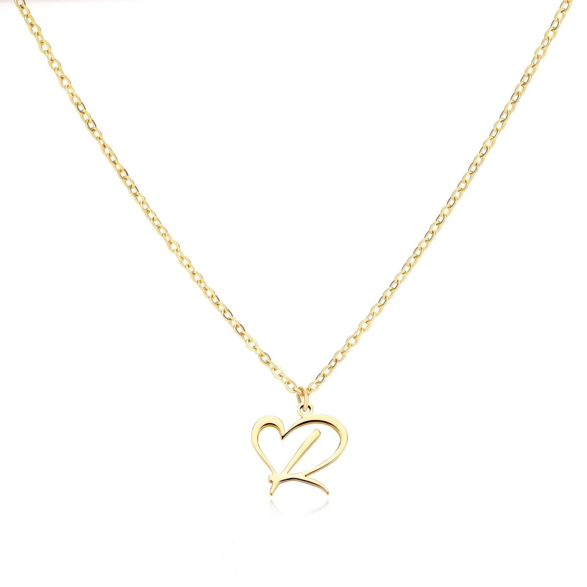 Dainty Heart Letter Initial Necklace
