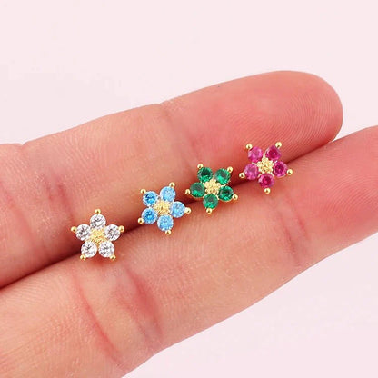 Dainty Diamond Floral Bracelets and Earrings