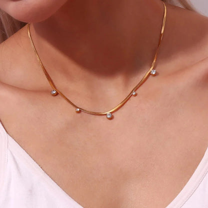 Dainty Diamond Herringbone Choker Necklace