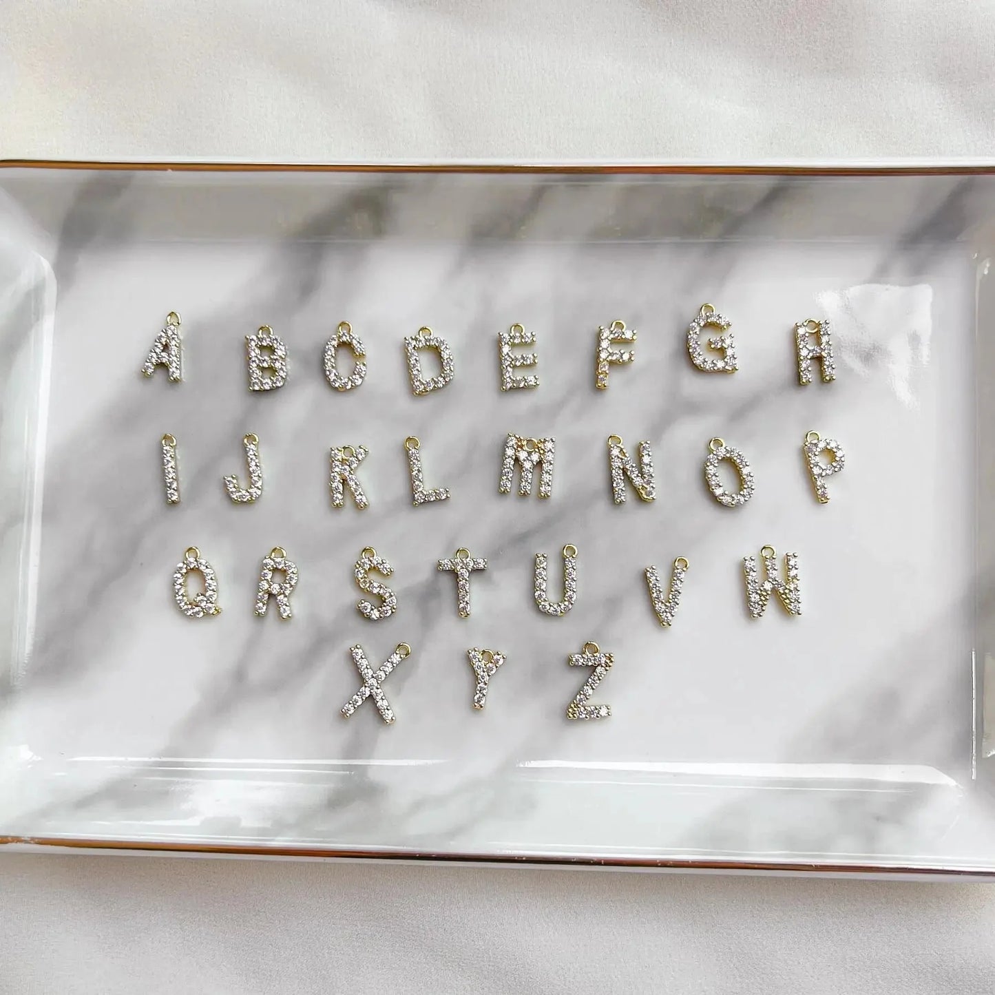 Dainty Diamond Letter Initial & Birthstone Paperclip Chain Necklace