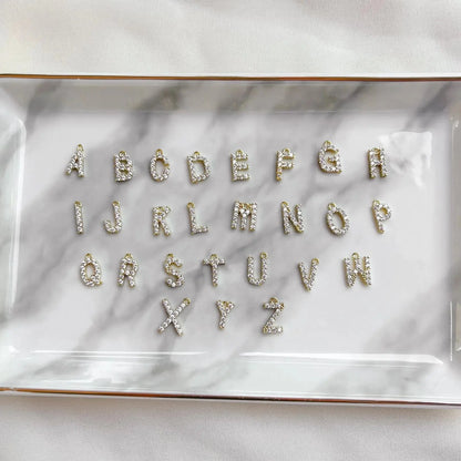 Dainty Diamond Letter Initial & Birthstone Paperclip Chain Necklace