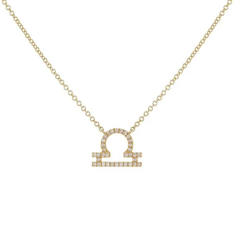 Dainty Diamond Zodiac Sign Necklace