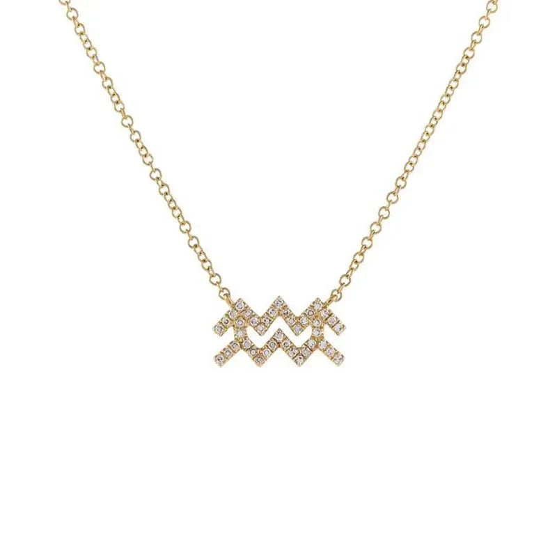 Dainty Diamond Zodiac Sign Necklace