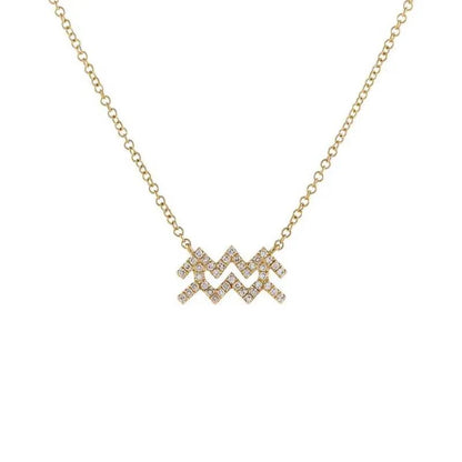 Dainty Diamond Zodiac Sign Necklace
