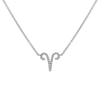 Dainty Diamond Zodiac Sign Necklace