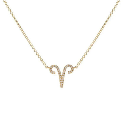 Dainty Diamond Zodiac Sign Necklace