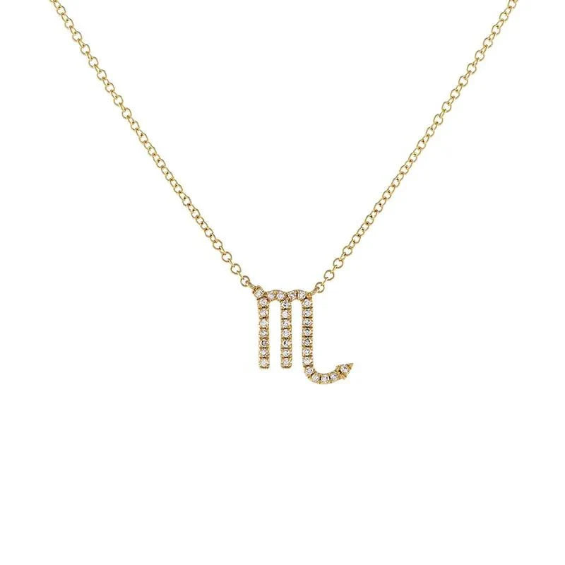 Dainty Diamond Zodiac Sign Necklace