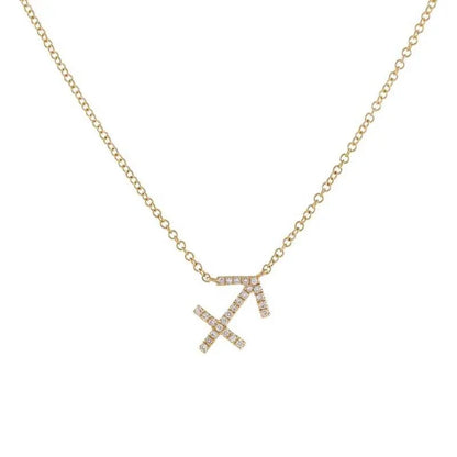 Dainty Diamond Zodiac Sign Necklace