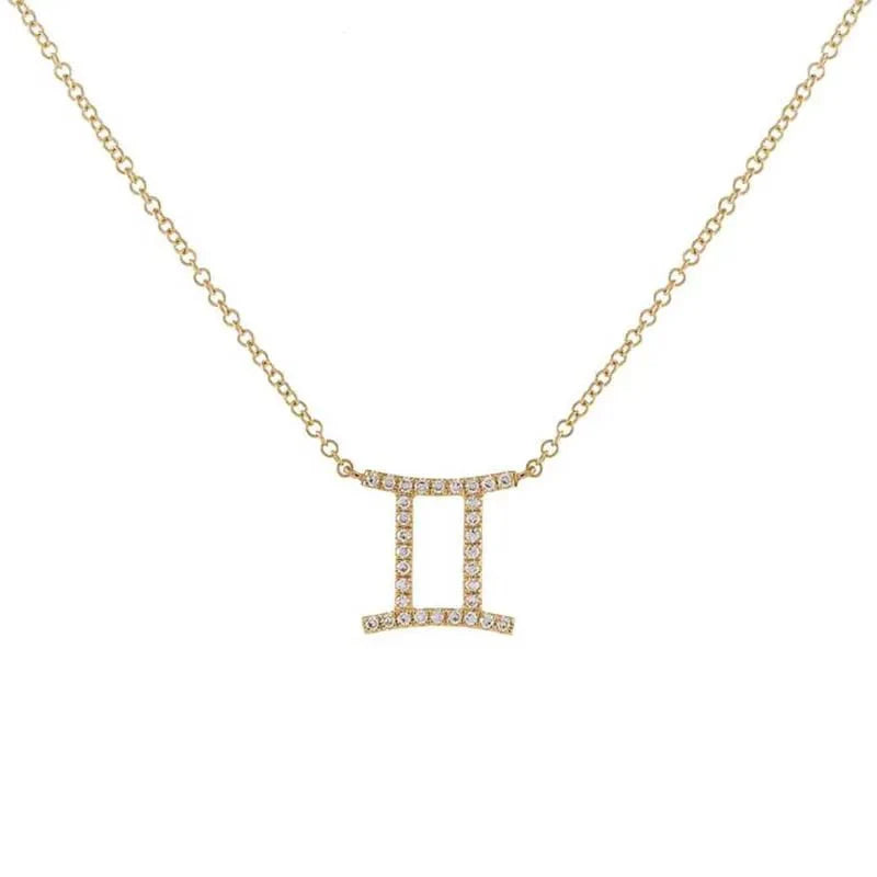 Dainty Diamond Zodiac Sign Necklace