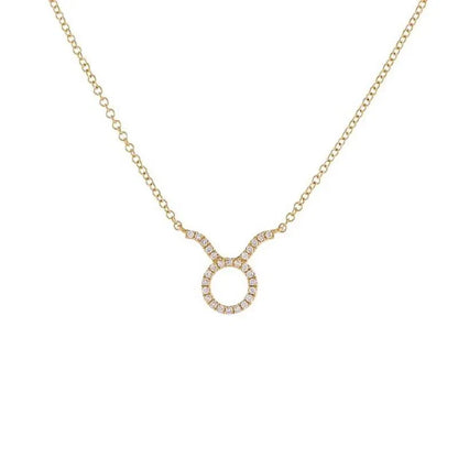 Dainty Diamond Zodiac Sign Necklace