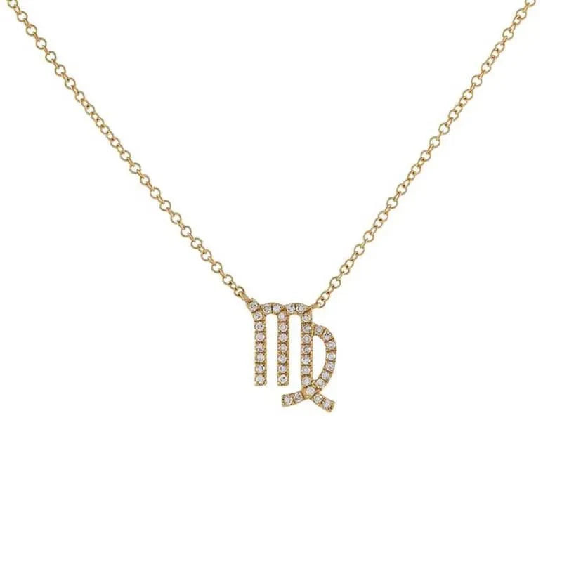 Dainty Diamond Zodiac Sign Necklace