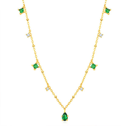 Dainty Emerald Aurora Necklace