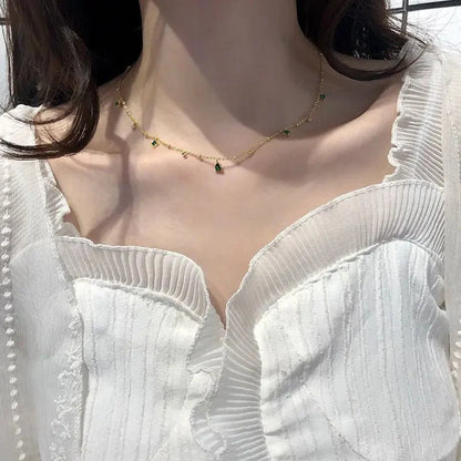 Dainty Emerald Aurora Necklace