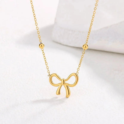 Dainty Feminine Bow Necklace