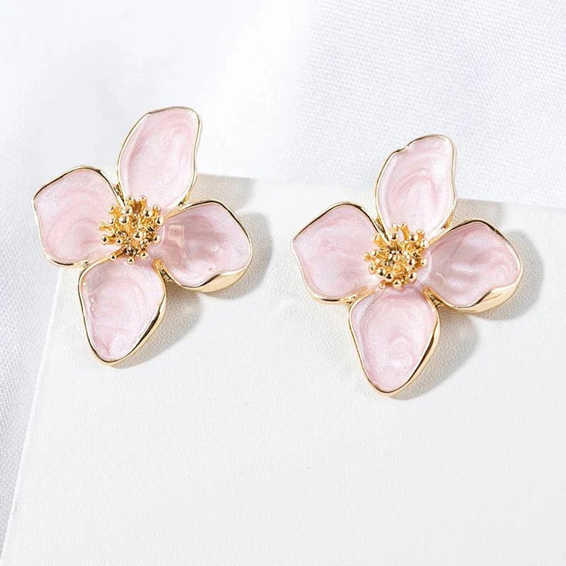Dainty Floral Hibiscus Earrings