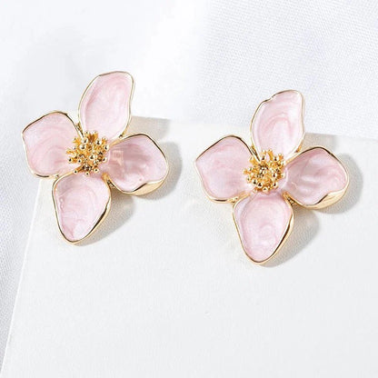 Dainty Floral Hibiscus Earrings