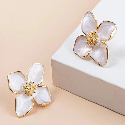 Dainty Floral Hibiscus Earrings