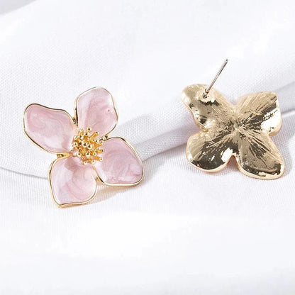 Dainty Floral Hibiscus Earrings