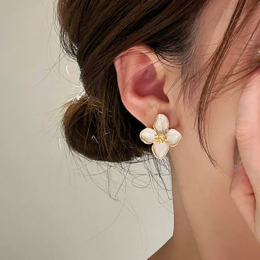 Dainty Floral Hibiscus Earrings