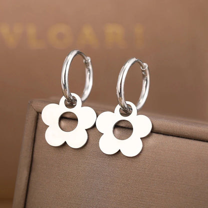Dainty Floral Hoop Earrings