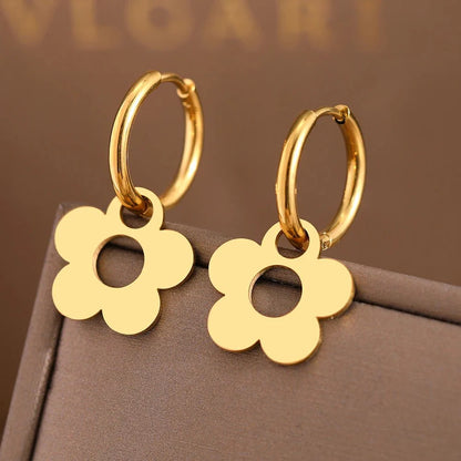 Dainty Floral Hoop Earrings